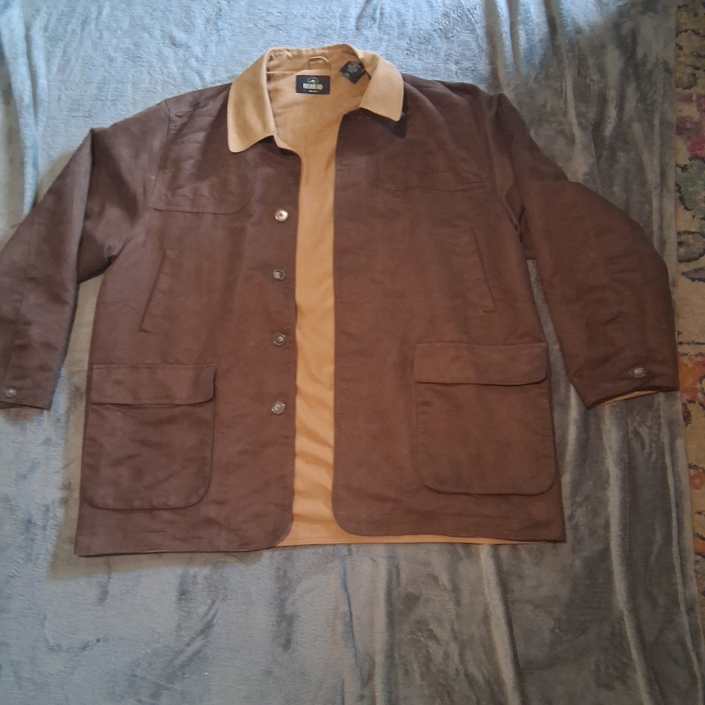 Red Head Duck Men's Large Dark Brown Quilted Canvas Jacket Field Barn Chore Work